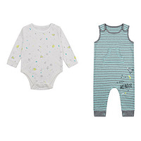 mothercare 英国婴童套装宝宝衣服婴童新款针织条纹连体衣2件套