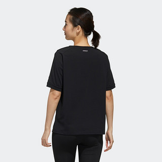 adidas NEO W SS TEE 女子运动T恤 FN6558 黑色 S