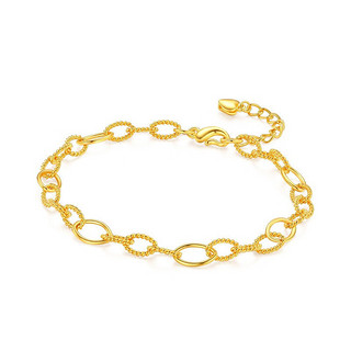 CHJ JEWELLERY 潮宏基 SCG30003398 栓扣足金手链 16cm 5.6g