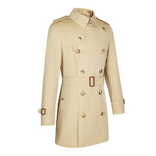 BURBERRY 博柏利 Trench 男士中长款风衣 80152361 卡其色 44