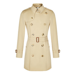 BURBERRY 博柏利 Trench 男士中长款风衣 80152361 卡其色 44