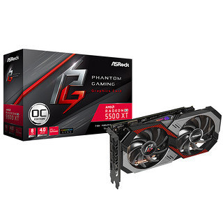 ASRock 华擎 Radeon RX 5500 XT Phantom Gaming D 8G OC 显卡 8GB 黑色