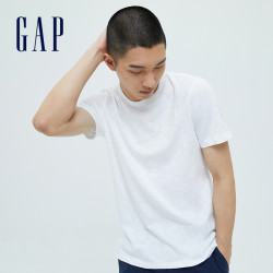 Gap 盖璞 男装纯棉休闲宽松短袖T恤530924 夏季新款男士竹节棉纯色上衣