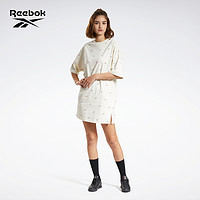 Reebok 锐步 官方运动经典LOGO夏季女子印花圆领短袖连衣裙GP6970