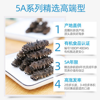 宫品 5A50克6-9只家庭自用简装 有机淡干海参辽刺参