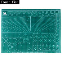 Touch Fish马克笔垫板绘画专用A3/A2手绘画画PVC桌垫大号美工手工裁纸雕刻切割板防滑双面 A3绿色垫板（450x300mm）