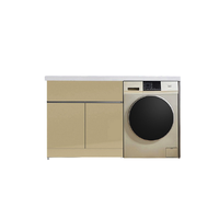 MEJUE 名爵 Z-7205120 不锈钢洗衣机柜 香槟金 120cm 双开门左盆款