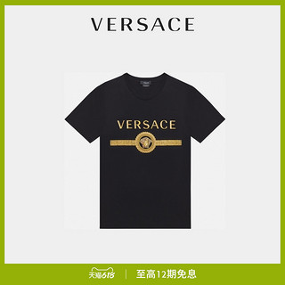 VERSACE/范思哲男士美杜莎刺绣Logo T恤A87372-A228806（2XL、A1001）