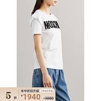 Moschino/莫斯奇诺 女字母短袖T恤NAP/NET-A-PORTER（44、白色）