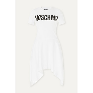 Moschino/莫斯奇诺女棉质收腰T恤连衣裙NAP/NET-A-PORTER（38、白色）