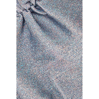 AREA女褶饰金属感针织短款吊带背心NAP/NET-A-PORTER（S、银色）