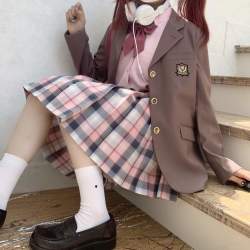坂桥JK製服部 桃符 情人节限定 JK制服 女士格裙 45cm m