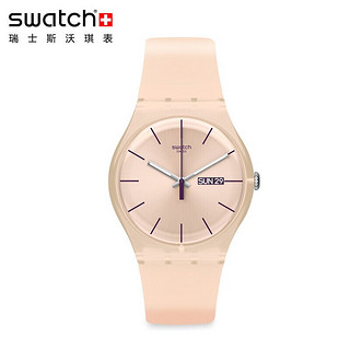 swatch 斯沃琪 Swatch）瑞士手表 原创炫彩系列裸色粉学生简约石英女表SUOT700