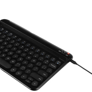 B.O.W 航世 HB098S 充电卡槽版 蓝牙无线薄膜键盘 神秘黑 无光