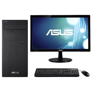 ASUS 华硕 D640MB 八代酷睿版 21.5英寸 商务台式机 黑色(酷睿i3-8100、核芯显卡、4GB、1TB SSD、风冷)