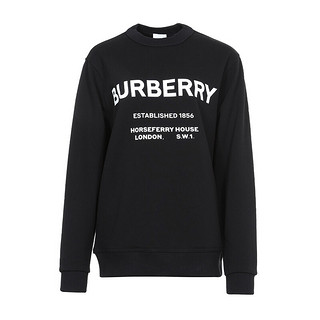 BURBERRY 博柏利 Horseferry系列 男士圆领卫衣 80172281 黑色 XXL