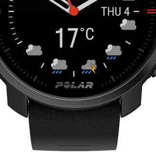 POLAR 博能 GIRT X 智能手表 47mm 黑色 不锈钢表壳 黑色硅胶表带（GPS、心率、运动）