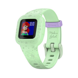 GARMIN 佳明 Fit jr. 3 迪士尼公主小美人鱼款 智能手表 14.11mm 绿色 绿色硅胶表带（睡眠监测、游泳、运动）
