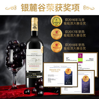 Chateau Pied d'Argent Bellevue 银麓谷酒庄 麦德龙红酒法国原装波尔多银麓谷干红葡萄酒6支整箱AOC金奖送礼