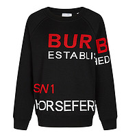 BURBERRY 博柏利 Horseferry系列 女士圆领针织衫 80134171 黑色 M