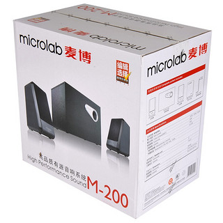 microlab 麦博 M-200 2.1声道 桌面 有源多媒体音箱 黑色