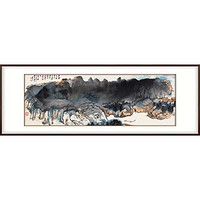 弘舍 张大千 山水风景国画《翠屏寒泉》成品尺寸152x60cm 宣纸 雅致胡桃