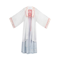 池夏 燕语迟迟:棠晓对襟褂子吊带裙 改良 女夏S1918 粉蓝渐变/米色s