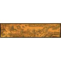 仟象映画 古风卧室新中式装饰床头壁画 《清明上河图》138×33cm 水墨国画 沙发背景墙挂画