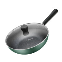 Midea 美的 MP-CJ28Wok311 麦饭石炒锅 28cm 墨绿色