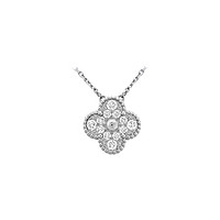 Van Cleef & Arpels 梵克雅宝 Alhambra Vintage Alhambra系列 ARA46100 四叶草18K白金钻石项链 0.48克拉 42cm