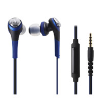 audio-technica 铁三角 ATH-CKS550iS 入耳式动圈有线耳机 蓝色 3.5mm