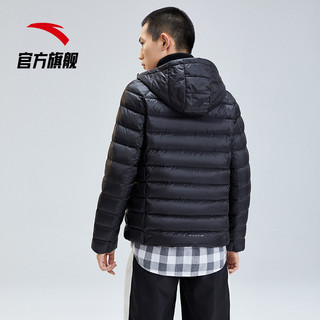 ANTA安踏羽绒服男士2021新款官方旗舰店短款轻薄跑步运动棉羽连帽外套