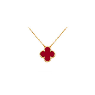 Van Cleef & Arpels 梵克雅宝 Alhambra Vintage Alhambra系列 ARD38500 四叶草18K黄金玉石项链 42cm