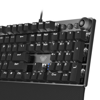 AULA 狼蛛 F2088 精英版 104键 有线机械键盘 黑色 国产黑轴 单光