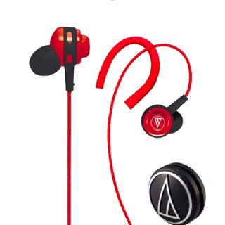 audio-technica 铁三角 ATH-COR150 入耳式挂耳式有线耳机 红色 3.5mm