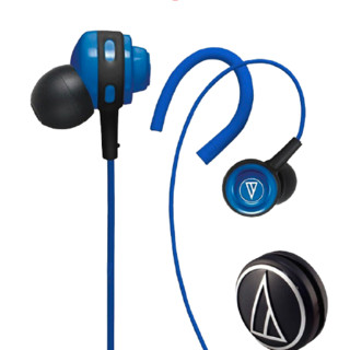 audio-technica 铁三角 ATH-COR150 入耳式挂耳式有线耳机 蓝色 3.5mm