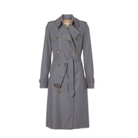 BURBERRY 博柏利 Heritage系列 Trench 女士长款风衣 肯辛顿版型 40733691 中灰色 12