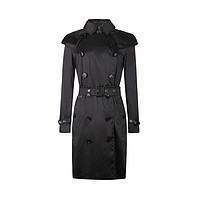 BURBERRY 博柏利 Trench 女士中长款风衣 80140161 黑色 08