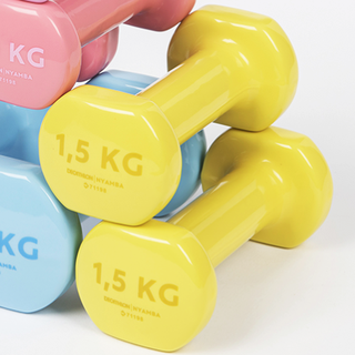 迪卡侬 Halteres Pvc 包胶哑铃 3kg*2只
