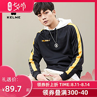 卡尔美 KELME 男士运动卫衣圆领复古串标耐磨卫衣套头衫新品外套
