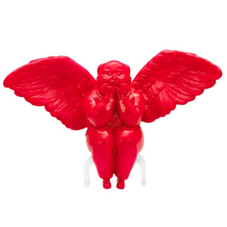 XQ 稀奇 瞿广慈《双喜天使》雕塑 25x12x36cm 玻璃钢 烤漆 硅胶拼贴
