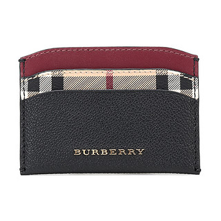 BURBERRY 博柏利 女士皮质卡包 40596381 黑色格纹