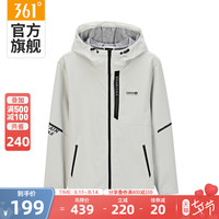 361°361男装运动外套2021春新款保暖春装长款常规拉链连帽长袖上衣男