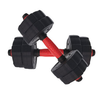 KANSOON 凯速 红款环保哑铃30公斤(15kg*2)可拆卸变杠铃家用健身