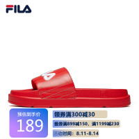 FILA 斐乐 女鞋HERITAGE系列官方运动拖鞋2020夏新款厚底凉拖沙滩鞋女鞋商场同款 火红-RD 38