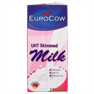 EUROCOW 优佳 脱脂纯牛奶 1L*12盒