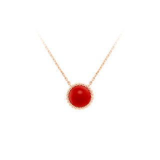 vancleefarpels梵克雅宝perlée系列arp4do00简约18k玫瑰金红玉髓项链