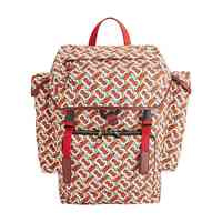 BURBERRY 博柏利 女士双肩包 80107381 朱红色/白色/浅卡其色