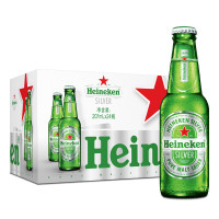 有券的上：Heineken 喜力 星银 啤酒 207ml*24瓶 整箱装