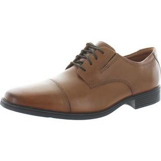 Clarks Men's Tilden Cap Leather Ortholite Formal Dress Oxford Derby 棕色